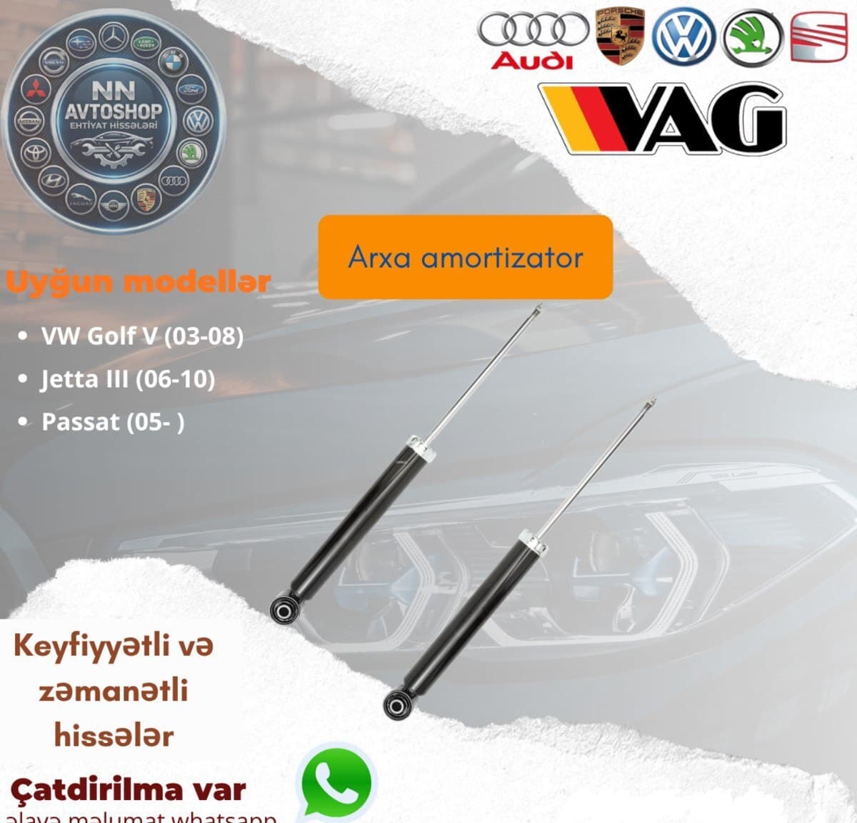 Arxa amortizator Volkswagen Golf
