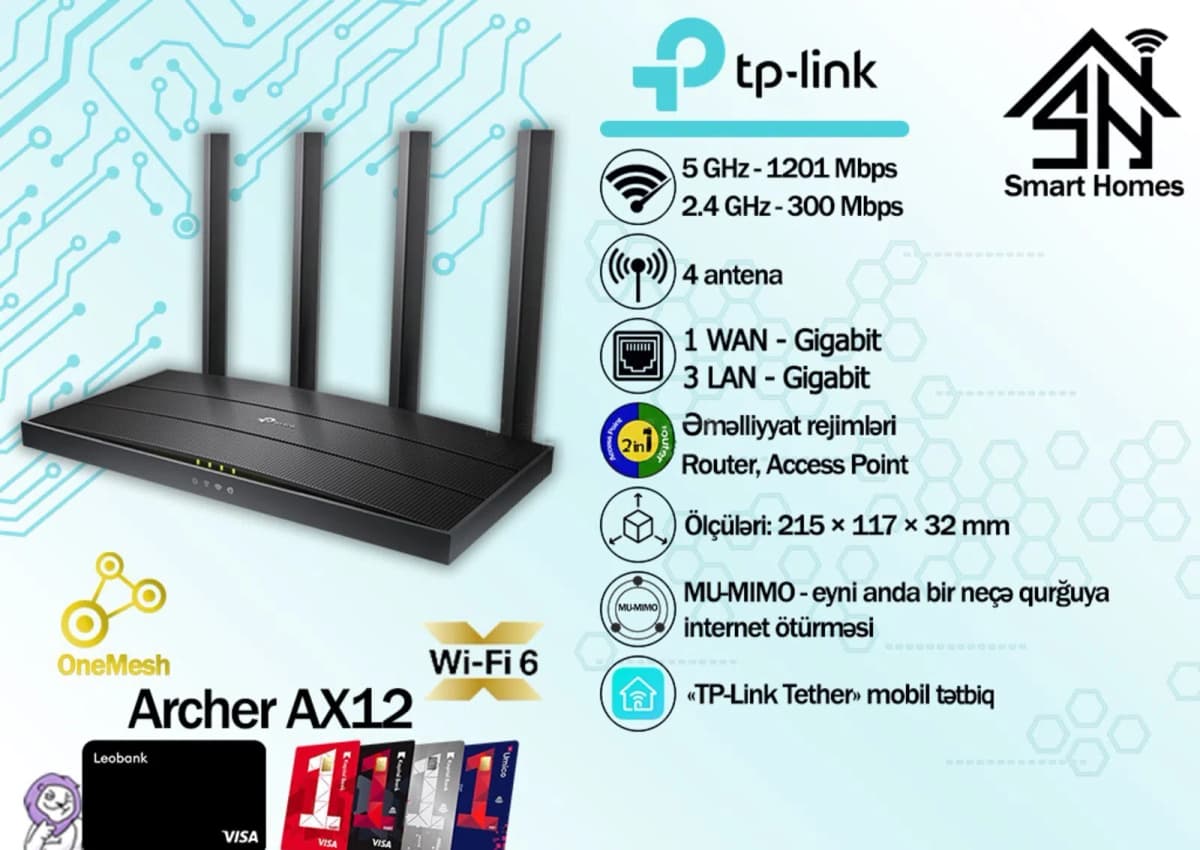 Router TP-Link Archer AX12 AX1500 Wi-Fi 6