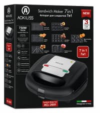 Sendviç aparatı Ackiliss ACL-2691, 750 Vt, Qara — şəkil 2