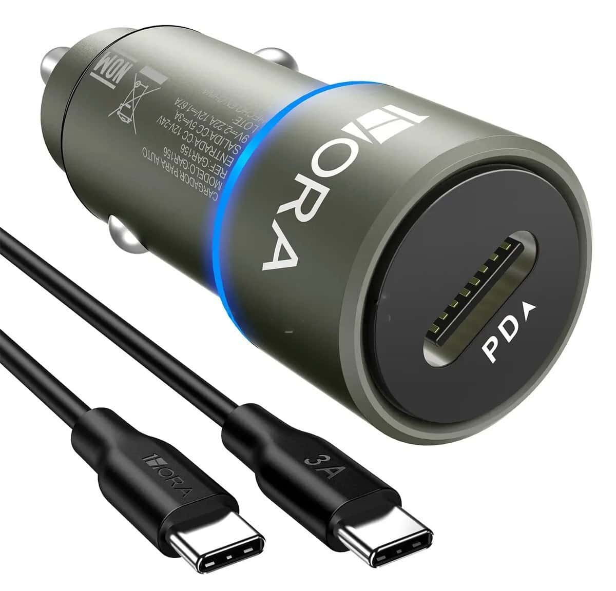 Car charger 1hora Type-C PD20W GAR156G Grey - Tenderyard