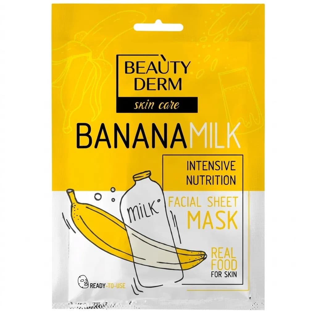 Beautyderm Banana Milk Üz üçün Parça Maska, 25 ml
