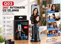 Smartfon stabilizatoru Q03 360° üz izləmə — şəkil 1