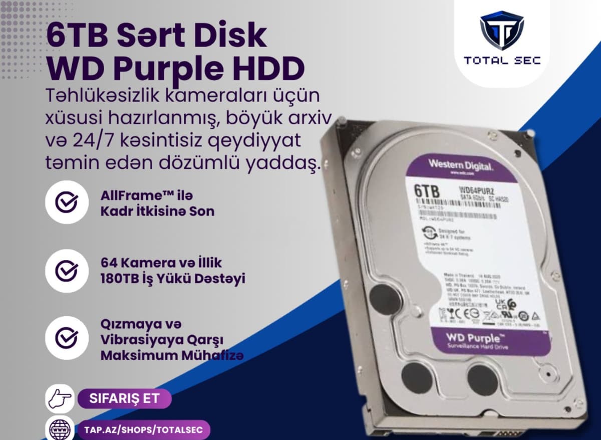 Sərt disk WD Purple 6TB (HDD)