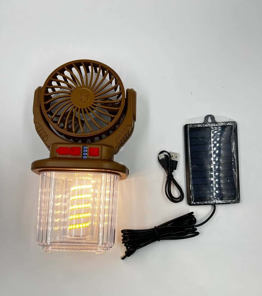 Solar-powered lantern and fan - Tenderyard