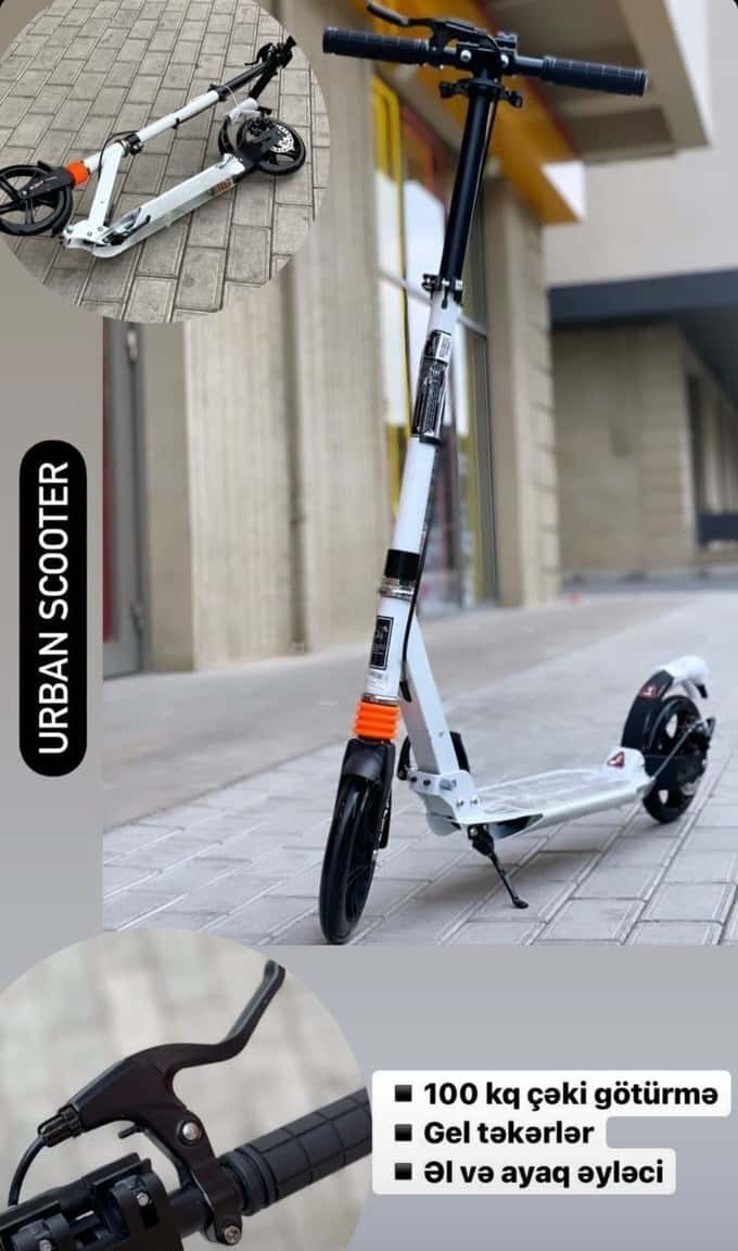 Uniseks uşaq skuteri, Yığılan skuter, Ağ rəng - Tenderyard