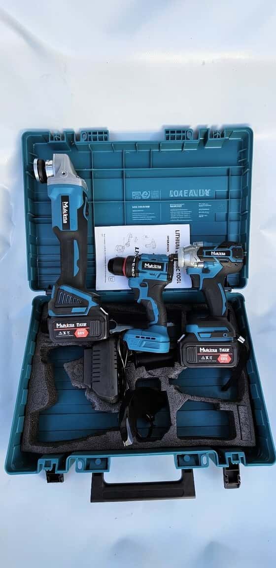 Mukinta Cordless Tool Set (Angle Grinder, Drill, Impact Wrench) - Tenderyard