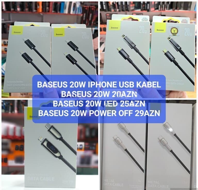 Baseus Type-C to Lightning 20W PD Sürətli Şarj Kabeli