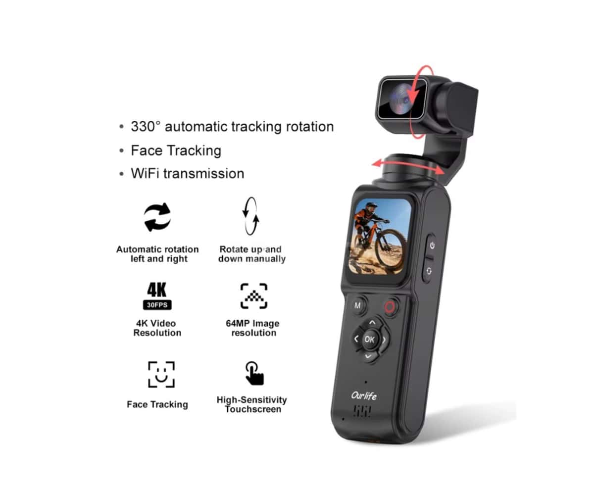 Action kamera 4K Ultra HD 330° 64MP - Tenderyard