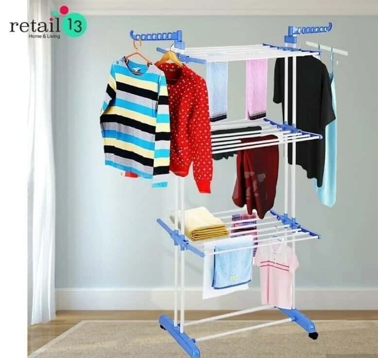 3-tier stainless steel clothes drying rack - Tenderyard