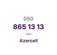 Azercell nömrə (050) 865-13-13 — şəkil 1