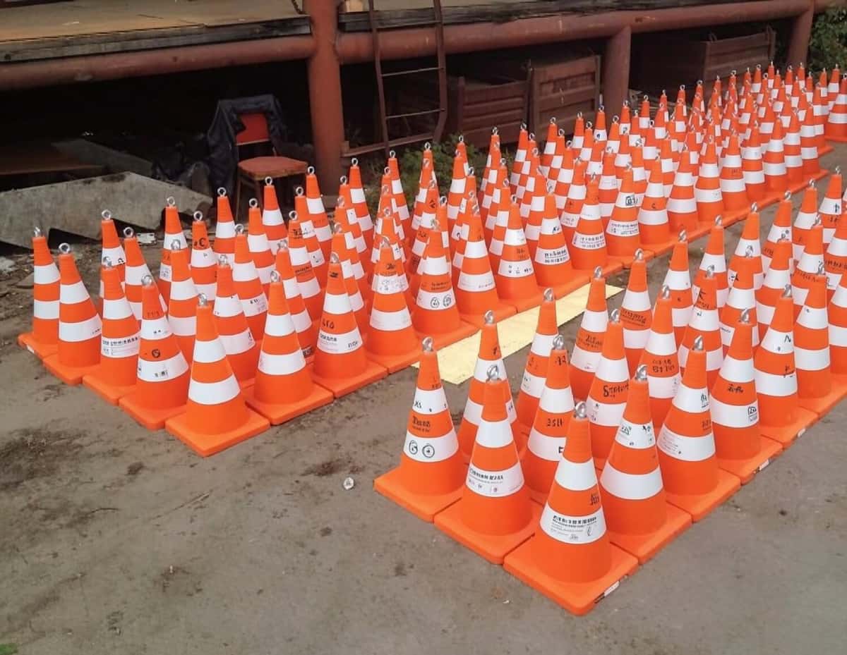 Traffic stop signs and cones - Tenderyard