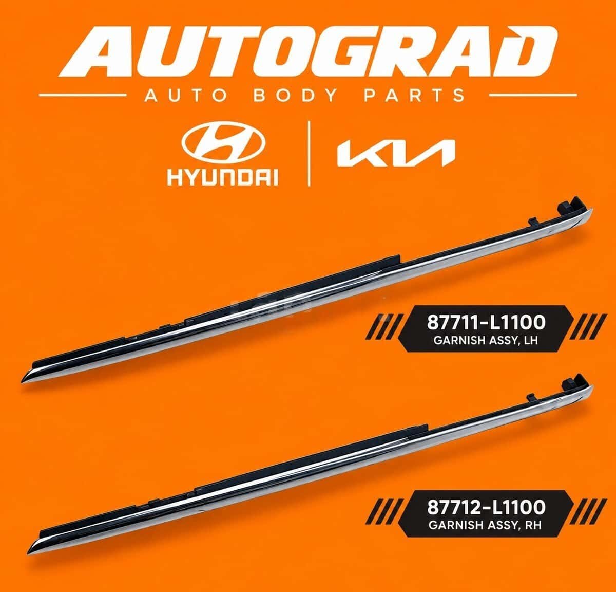 Хромированная накладка (ресничка) LED для Hyundai Sonata 2020-2023 - Tenderyard
