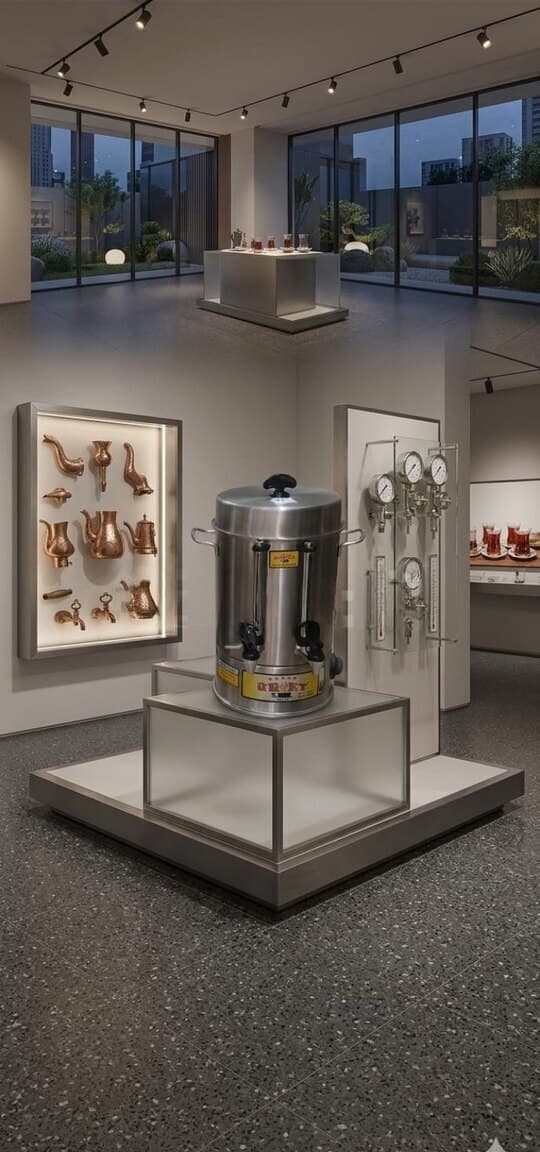 Samovar Paslanmayan polad material