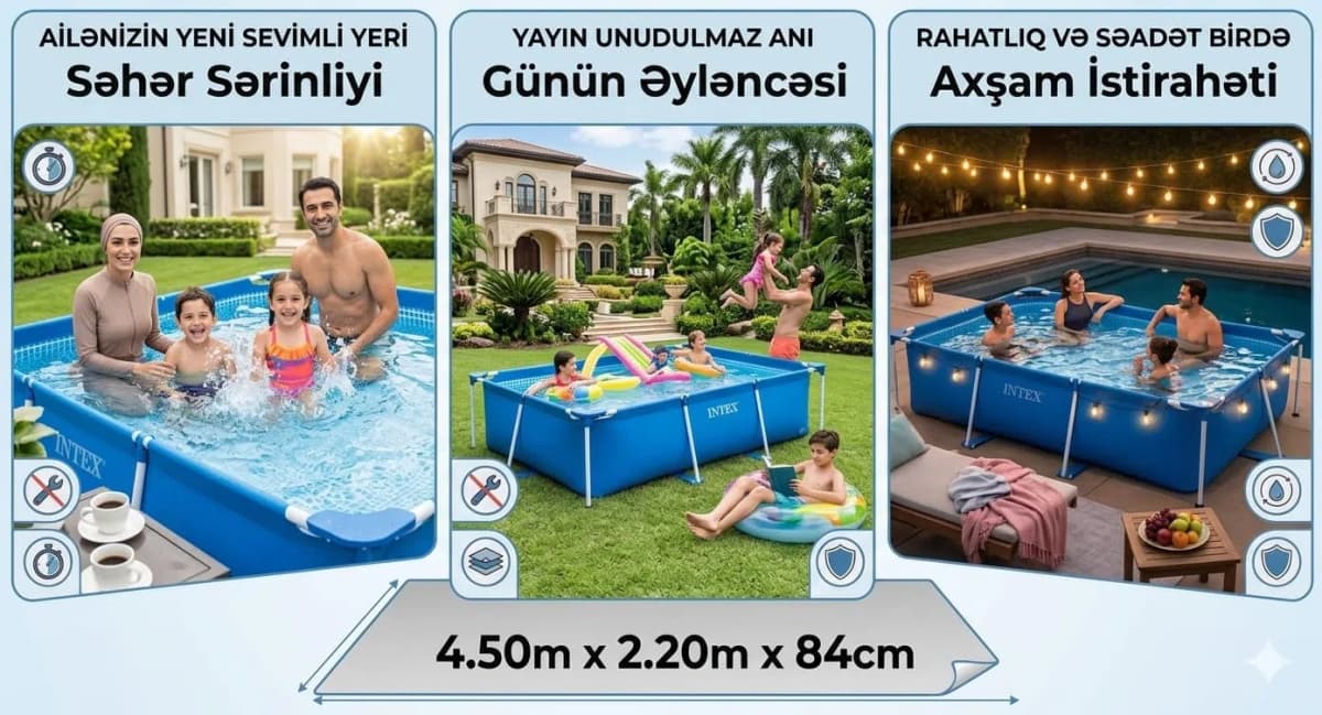 Karkaslı hovuz Intex BM-28273, 450x220x84 sm, göy
