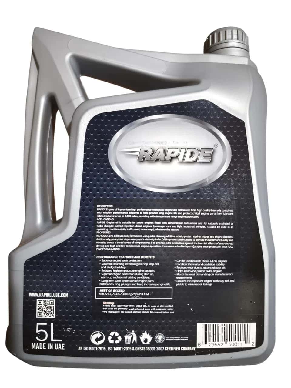 Rapide Advanced 15W-40 API SL/CF Mühərrik Yağı, 5L - Tenderyard