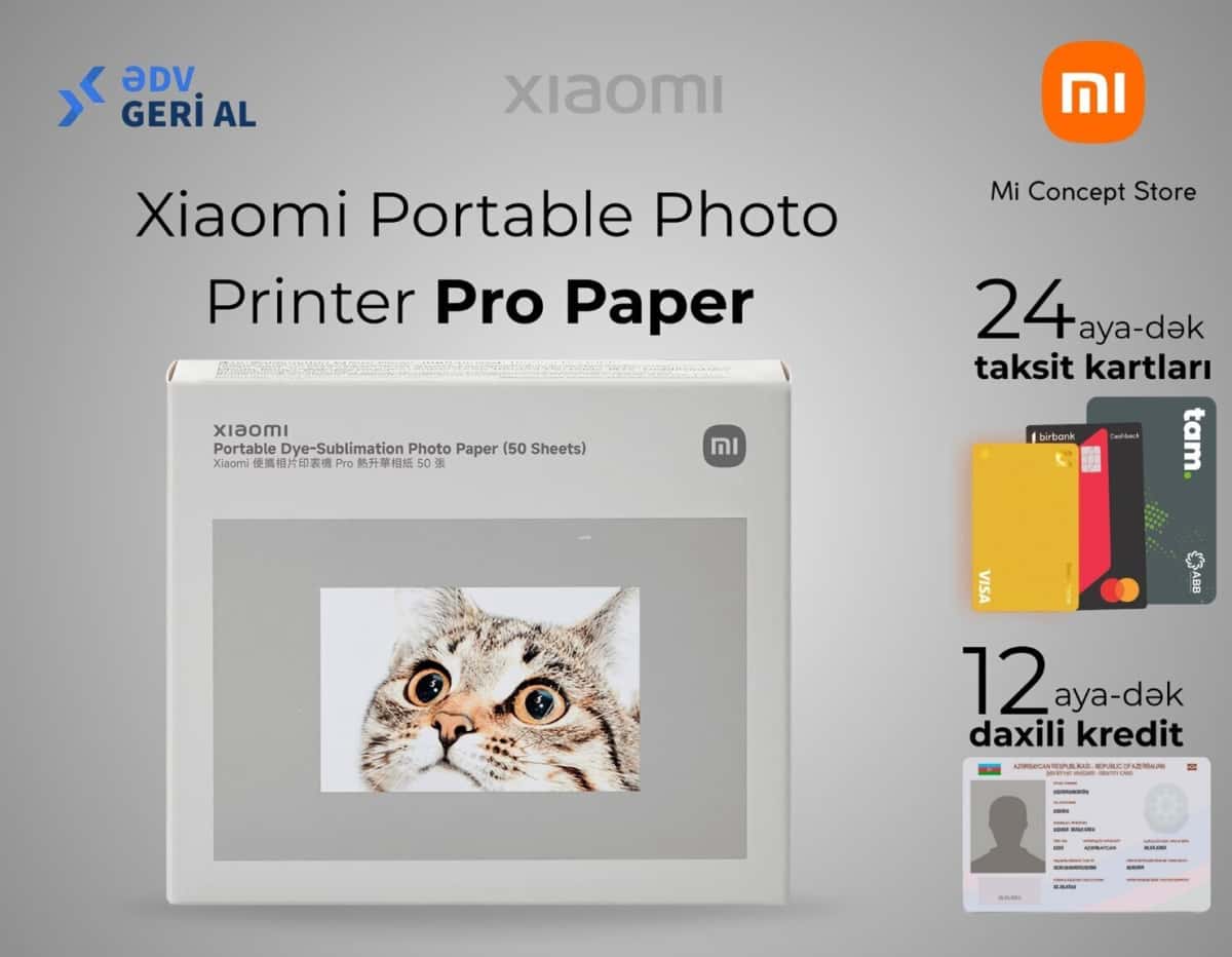 Foto kağız Xiaomi 2x3 düym 50 ədəd yapışqanlı - Tenderyard
