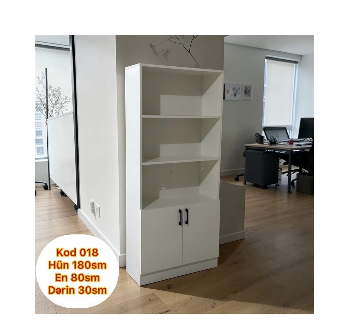 Ofis dolabı İki qapılı, Ağ rəng