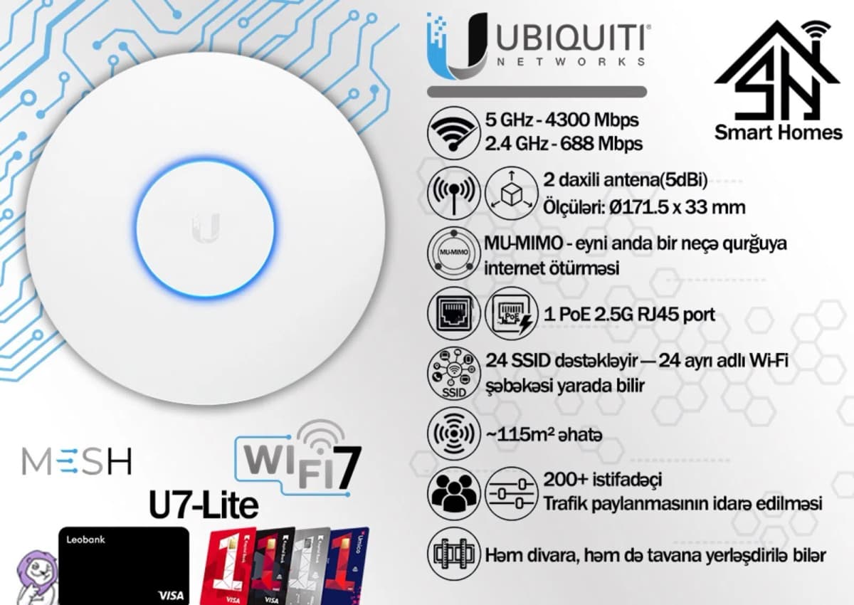 Giriş nöqtəsi Ubiquiti UniFi U7 Lite Wi-Fi 7