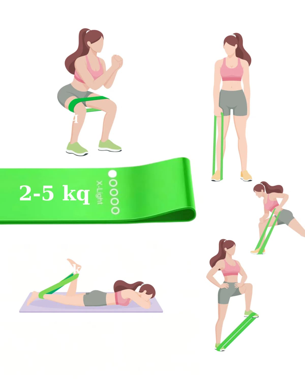 Müqavimət lenti fitnes üçün, yaşıl