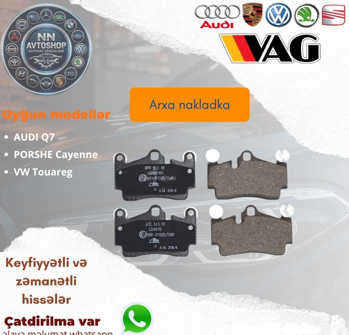 Arxa əyləc bəndləri Audi Q7 və Porsche Cayenne