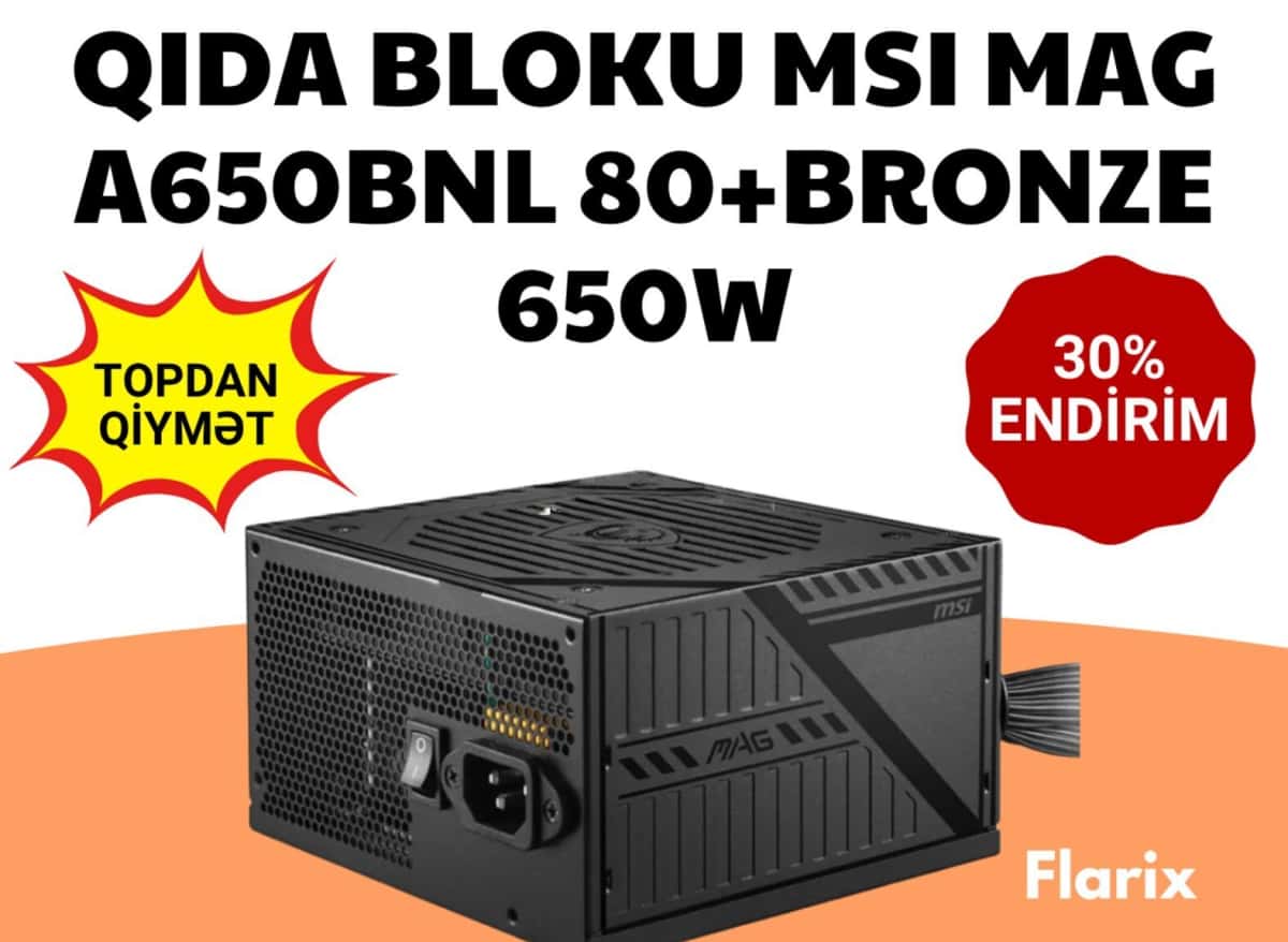 Qida bloku MSI MAG A650BNL 650W 80+ Bronze - Tenderyard