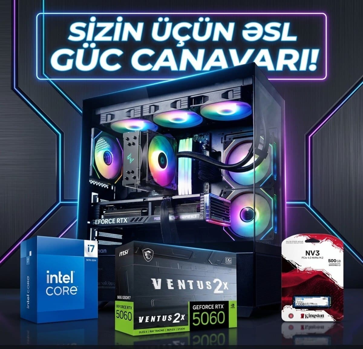 Oyun kompüteri Intel Core i7-14700F RTX 5060