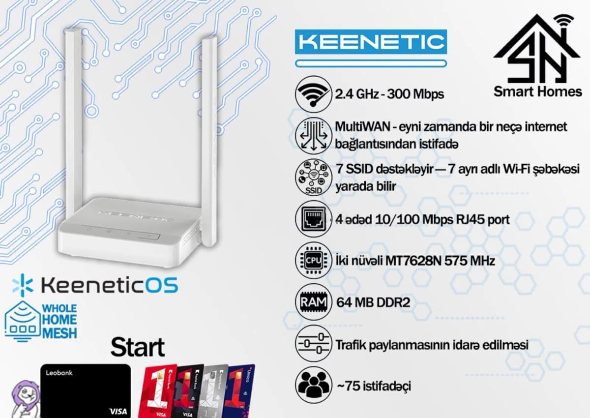 Router Keenetic Start N300 Mesh Wi-Fi (KN-1110)