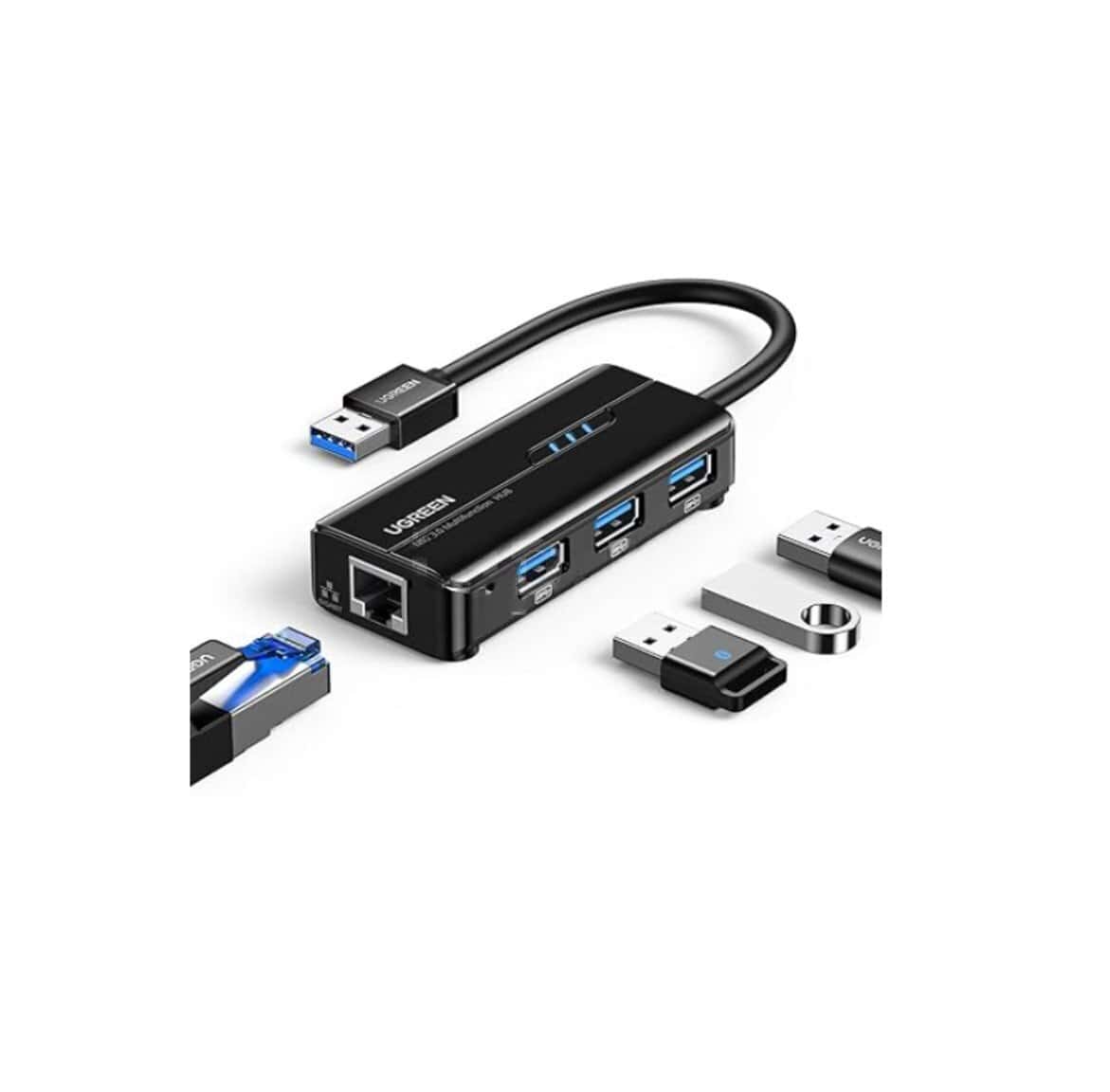 məlumat ötürücü hub "ugreen usb 3.0 hub with gigabit ethernet adapter" - Tenderyard