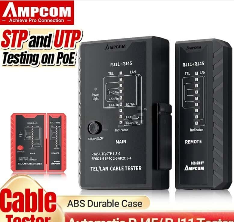 Тестер LAN и телефонных кабелей RJ45 RJ11 - Tenderyard