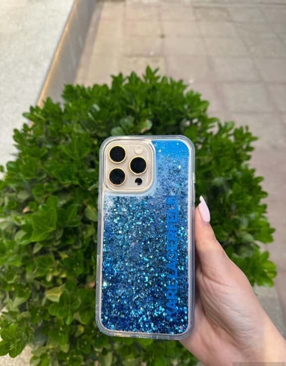Karl Case phone back cover blue glitter - Tenderyard