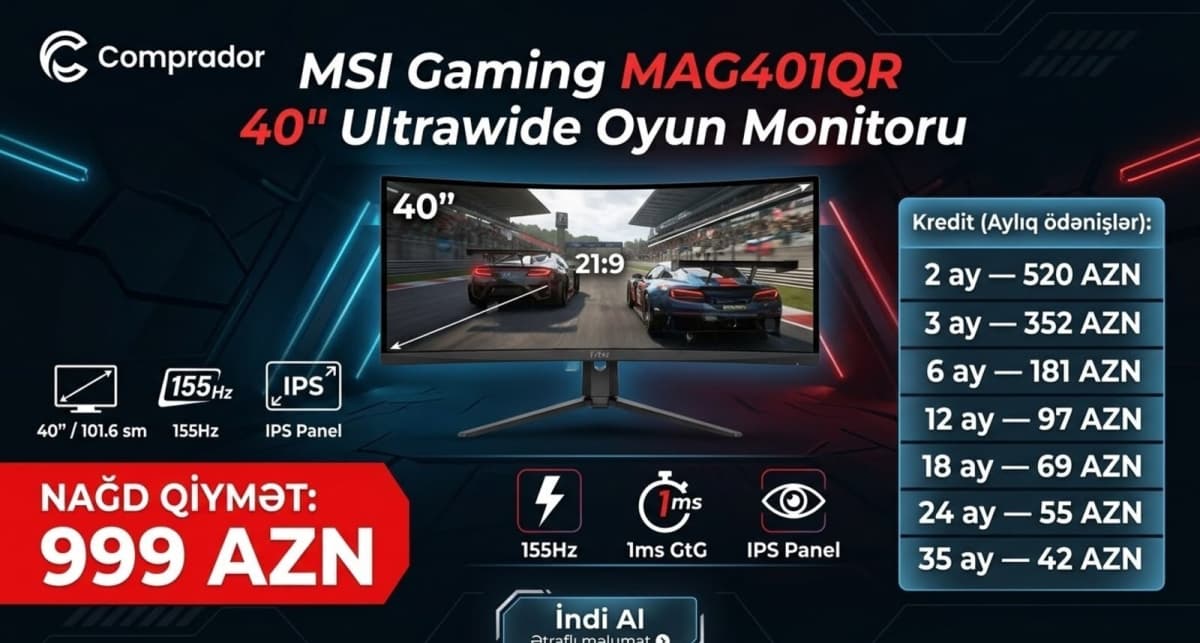 Oyun monitoru MSI Gaming MAG401QR 40" Ultrawide