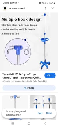 Paslanmaz Polad Tibbi İnfüziya Stendi — şəkil 3