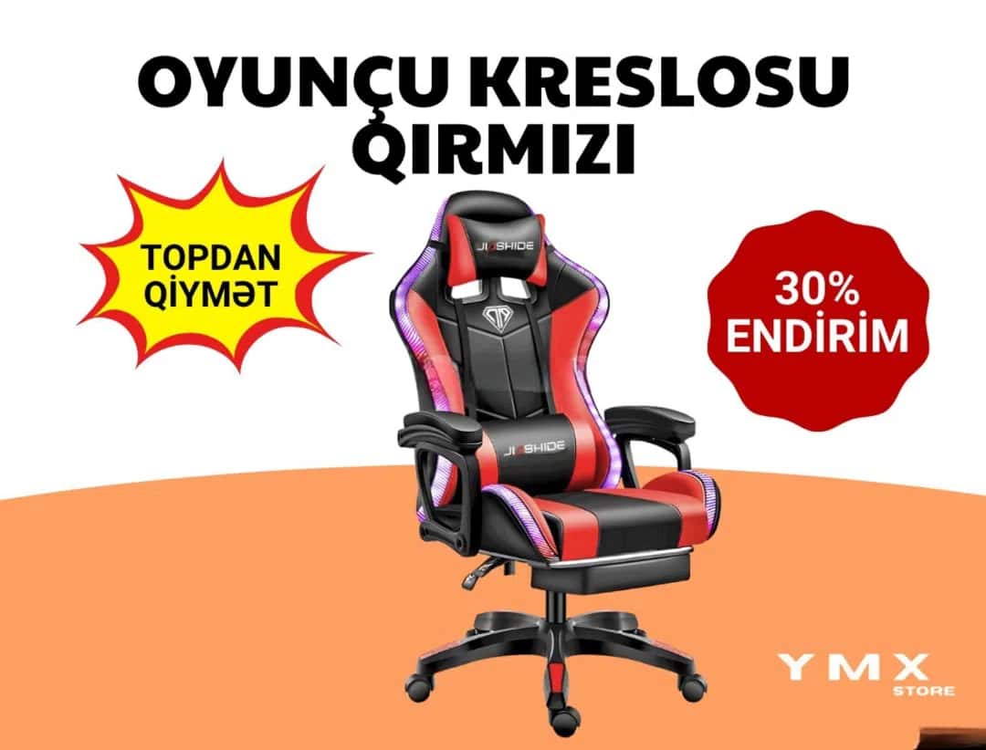 Qırmızı rəng, Oyun kompüter kreslosu - Tenderyard