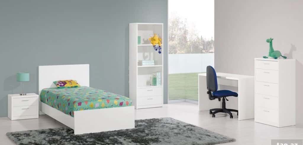 Wooden bedroom set, White color - Tenderyard