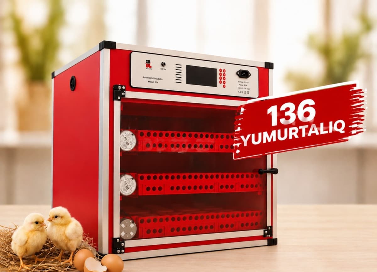 İnkubator avtomatik 68, 136 və 204 yumurtalıq