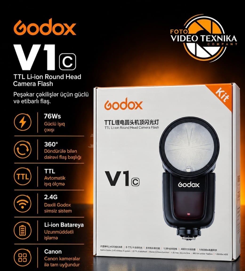 Flaş Godox V1C Canon üçün