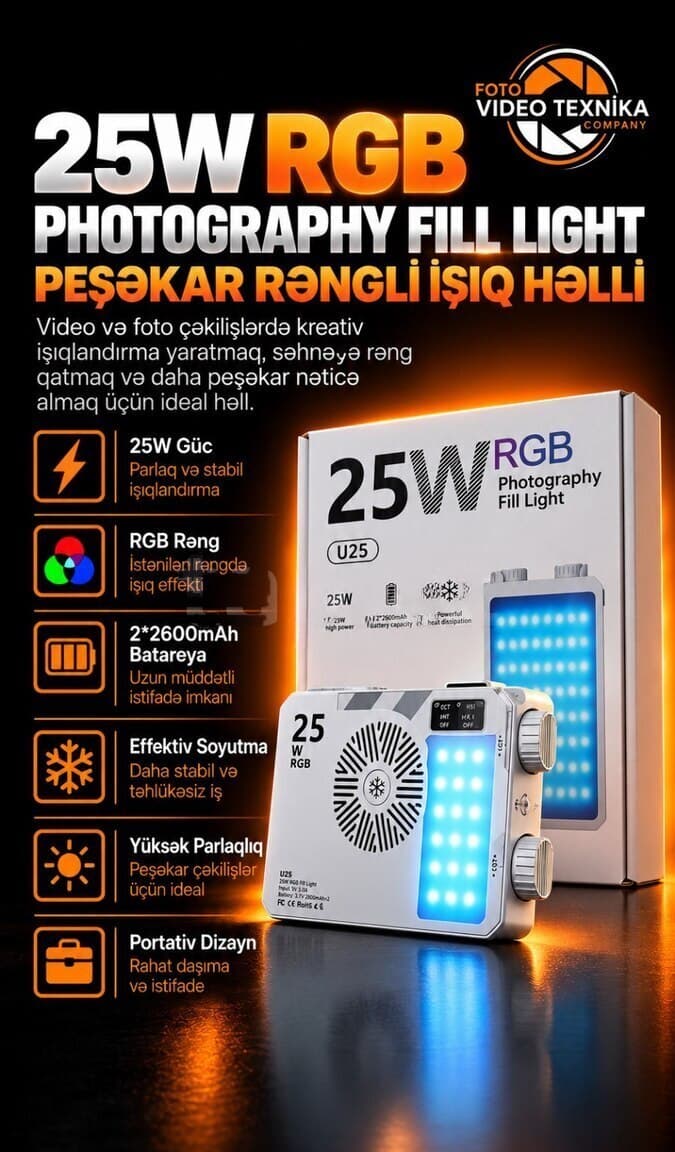 LED işıq U25 25W RGB
