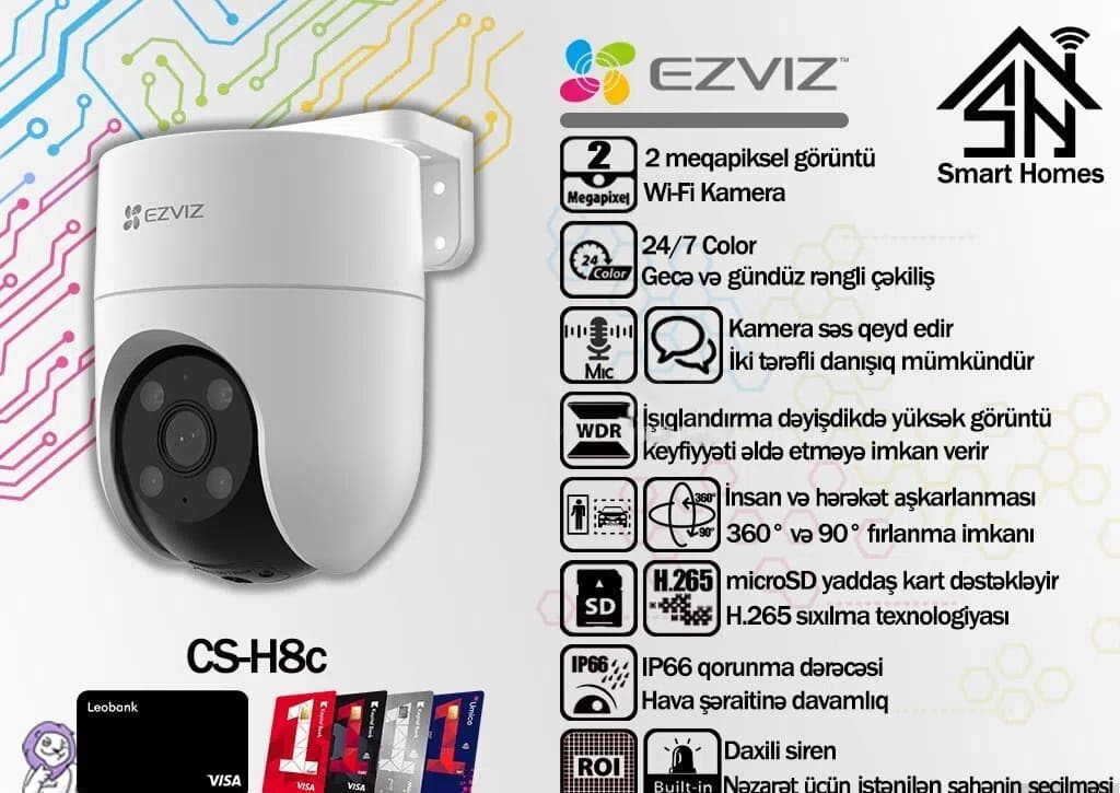 Müşahidə kamerası Ezviz CS-H8C 3MP Wi-Fi