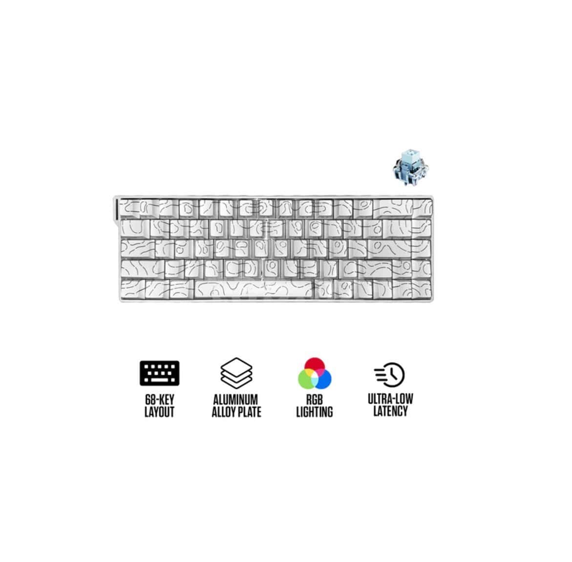 Mechanical keyboard Ajazz AK680 V2 White RGB - Tenderyard