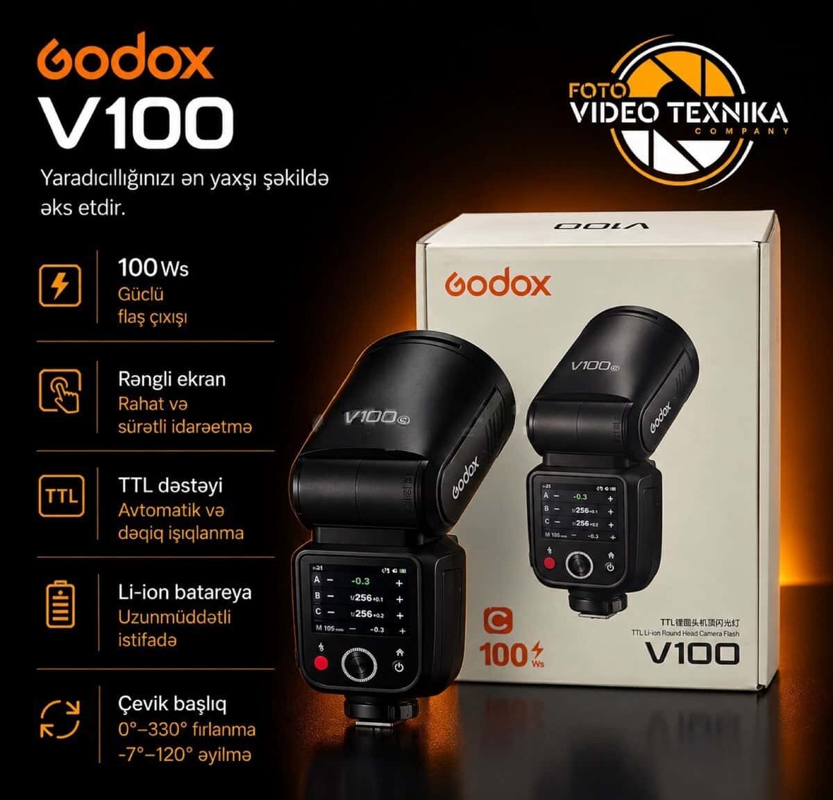 Вспышка Godox V100 - Tenderyard