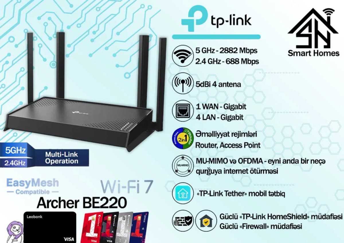 Router TP-Link Archer BE220 Wi-Fi 7