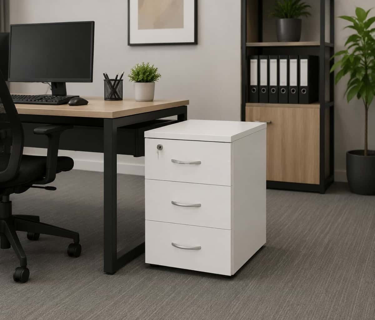 Office pedestal, Black color - Tenderyard