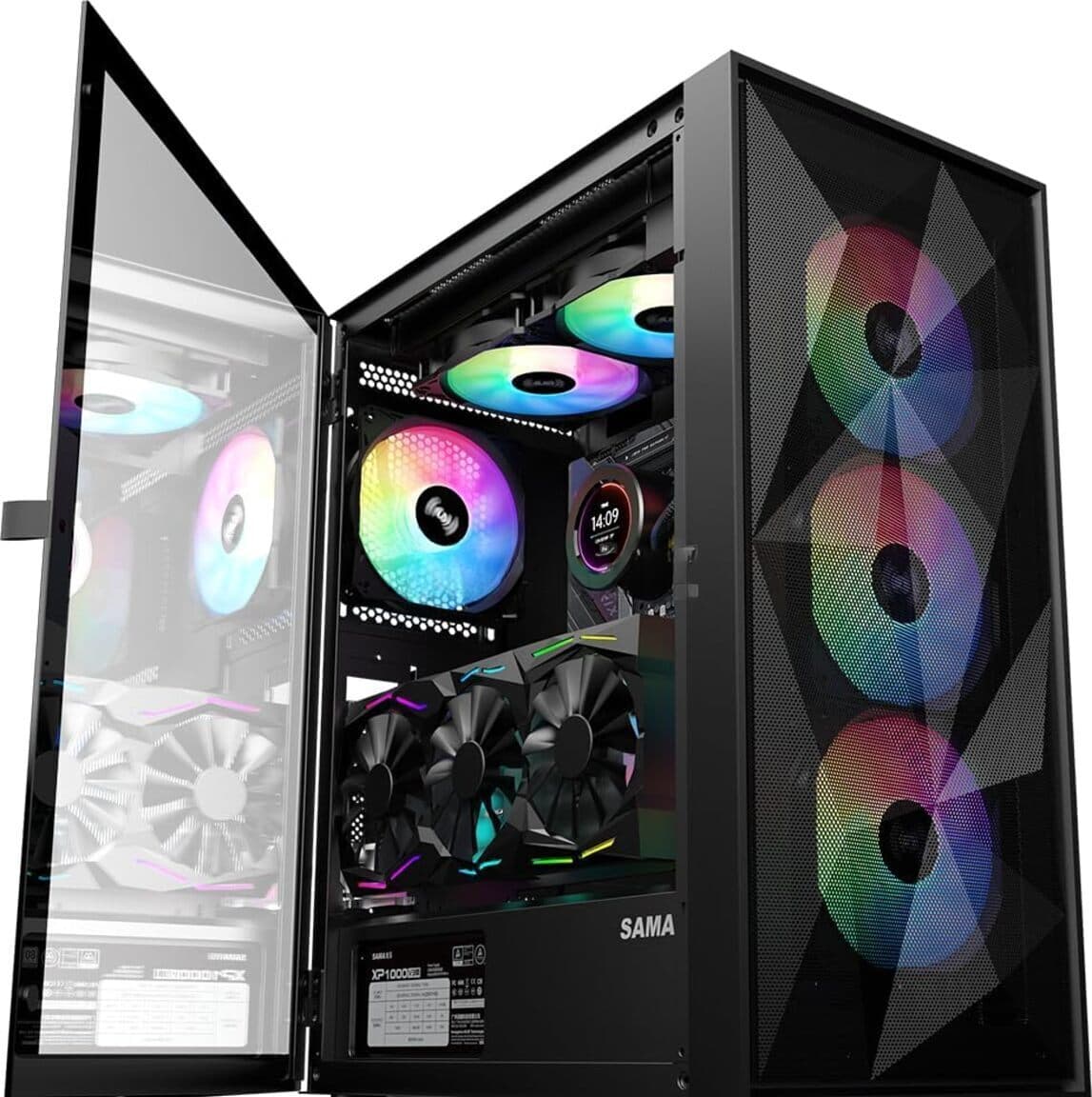 Kompüter korpusu Sama 3509 Black ATX Mid-Tower ARGB