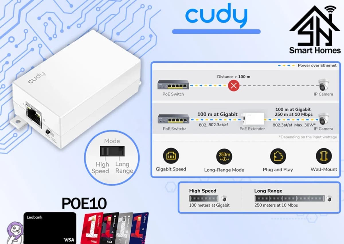 POE uzadıcı Cudy POE10 Gigabit