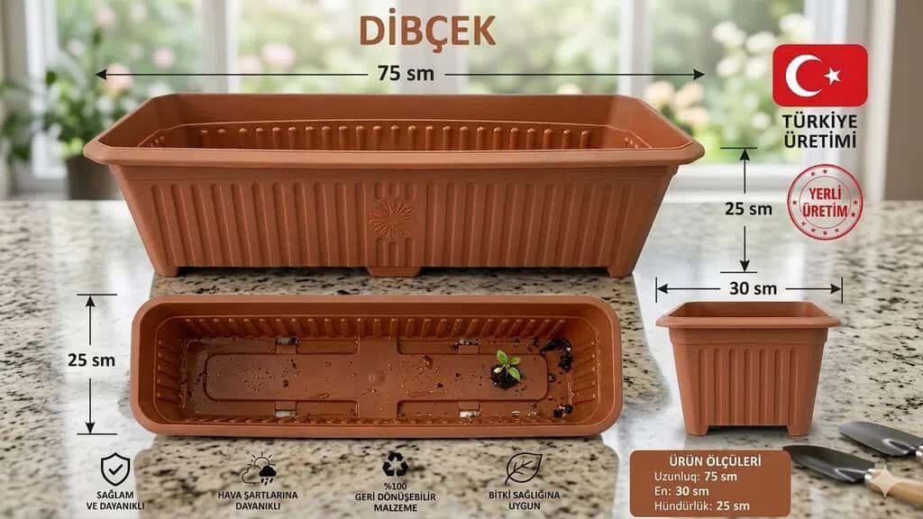 Türkiyə İstehsalı Plastik Gül Dibçəyi - Tenderyard