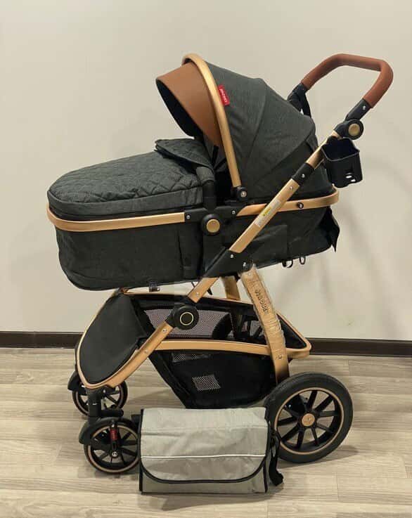 Unisex baby stroller, Brown color - Tenderyard