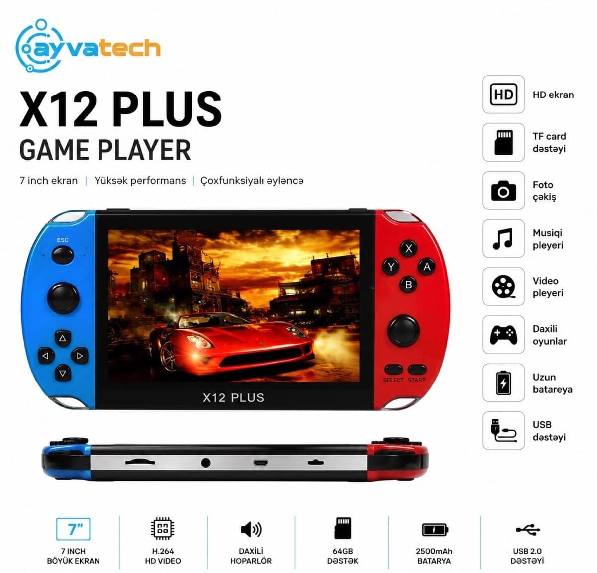 Oyun konsolu X12 Plus portativ