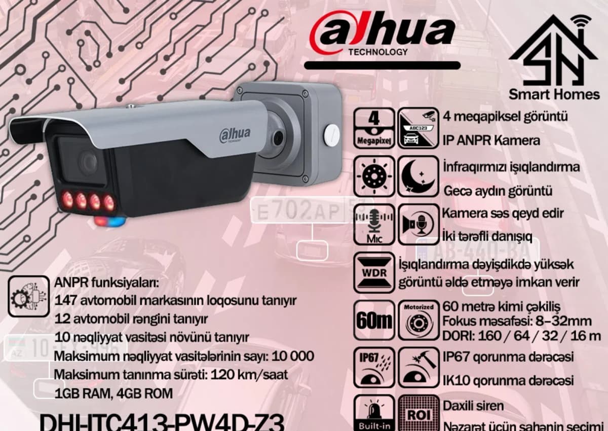 ANPR IP kamera Dahua DHI-ITC413-PW4D-Z3