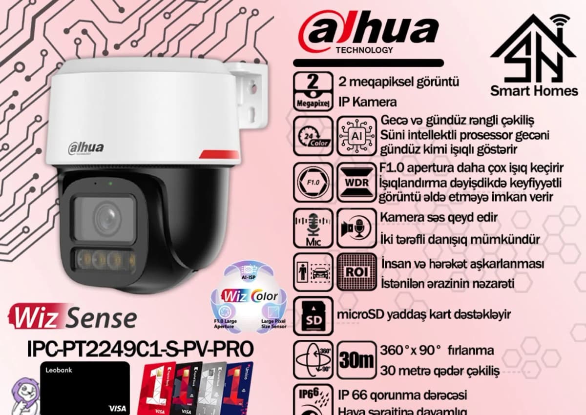 İP kamera Dahua DH-IPC-PT2249C1-S-PV-Pro 2MP WizColor