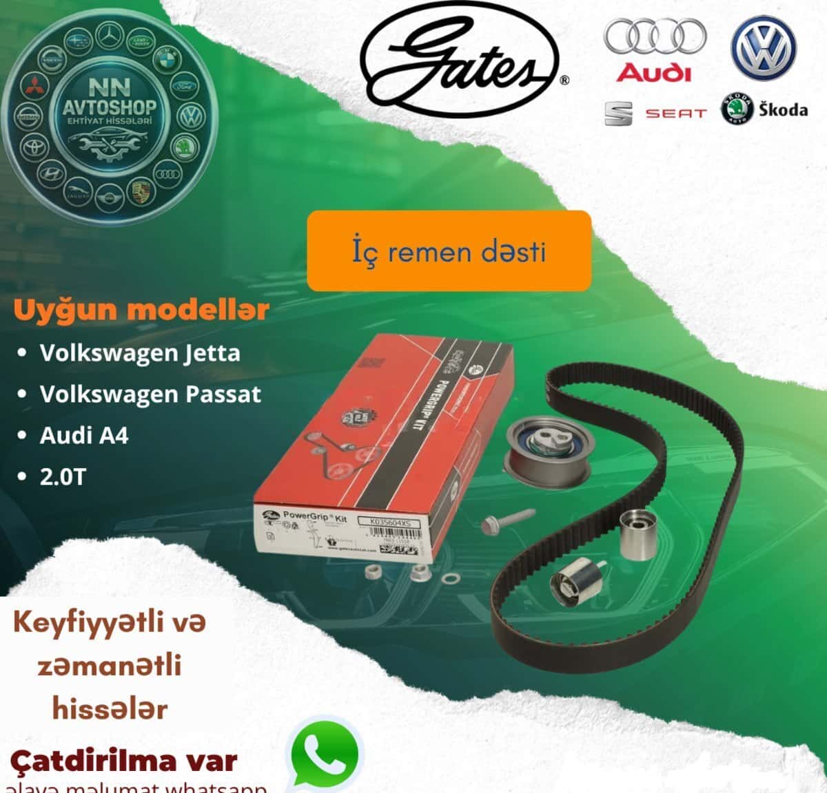 İç kəmər dəsti Volkswagen Jetta, Passat 2.0 - Tenderyard